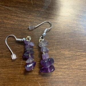 Amethyst rock earrings